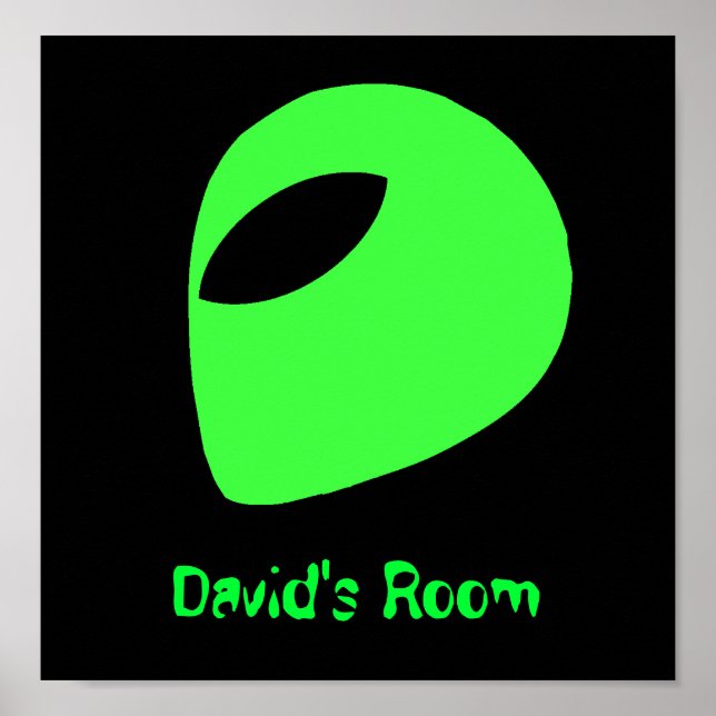 Poster Green Alien Head Poster/Print (Frente)