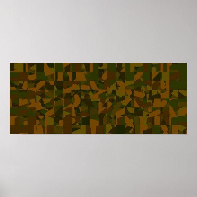 Pôster Green and Brown Camo, Abstract Pattern. (Frente)