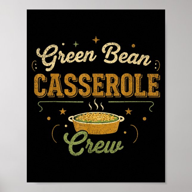 Poster Green Bean Cerole Thanksgiving Cooking Funny  (Frente)