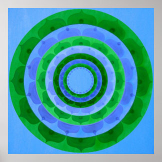 Poster Green blue Mandala