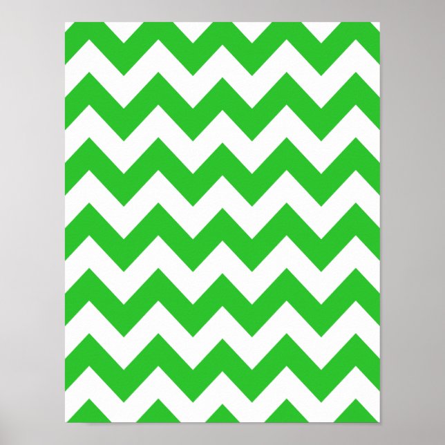 Pôster Green Bold Chevron (Frente)