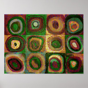 Pôster Green Circles Abstract Art