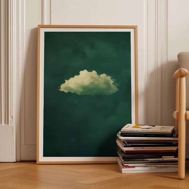 Poster Green Cloud Print Moody Cloud Painting Emerald Gre (Criador carregado)