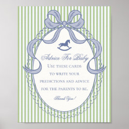 Poster Green Coquette Bow Rocking Horse Advice for Baby