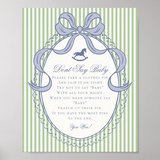 Poster Green Coquette Bow Rocking Horse Dont Say Baby (Frente)