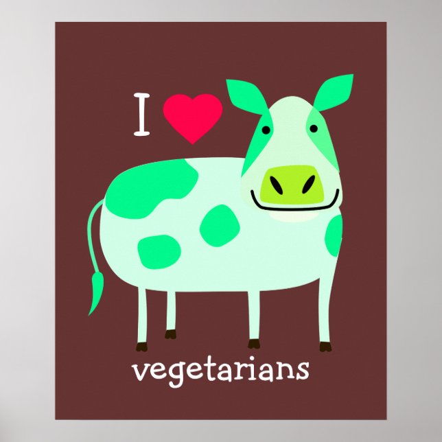 Poster Green Cow - Vegetarian (Frente)