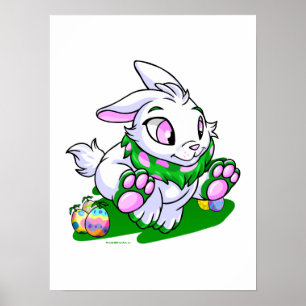 Pôster Green Cybunny racing through neggs