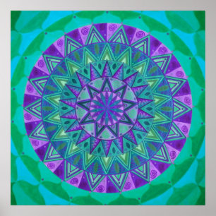 Poster Green dream Mandala