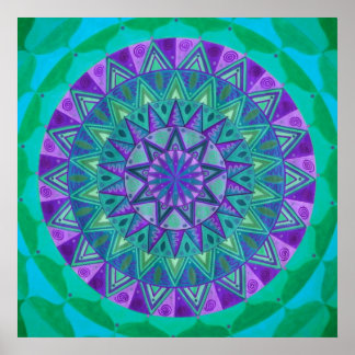 Poster Green dream Mandala