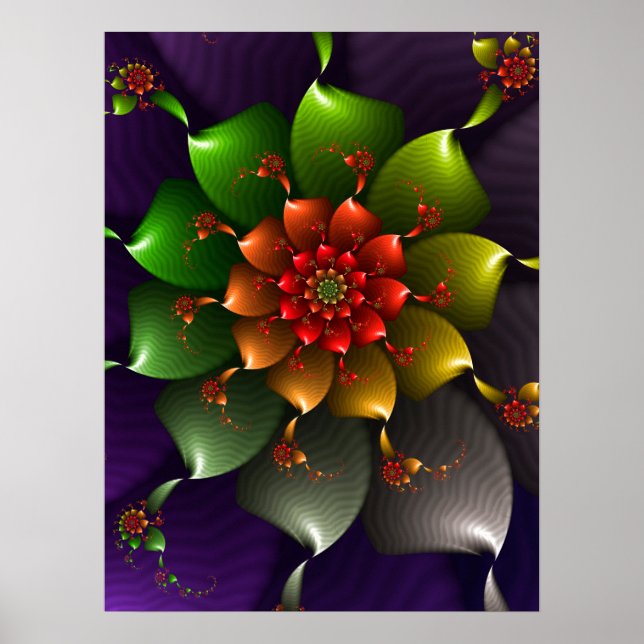 Poster Green Floral Spiral (Frente)
