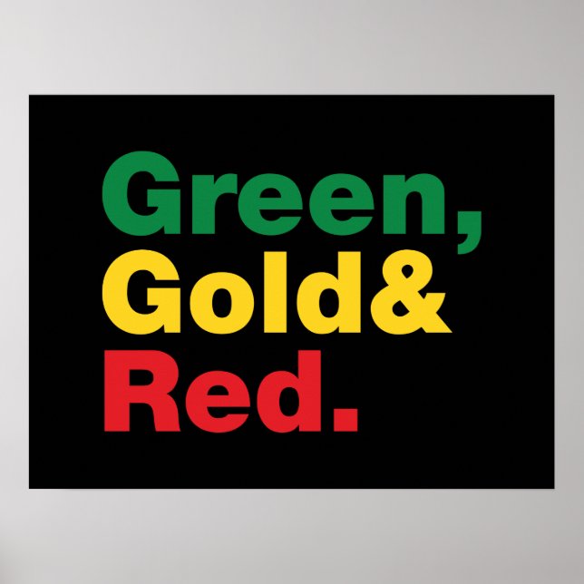 Pôster Green, Gold & Red. (Frente)