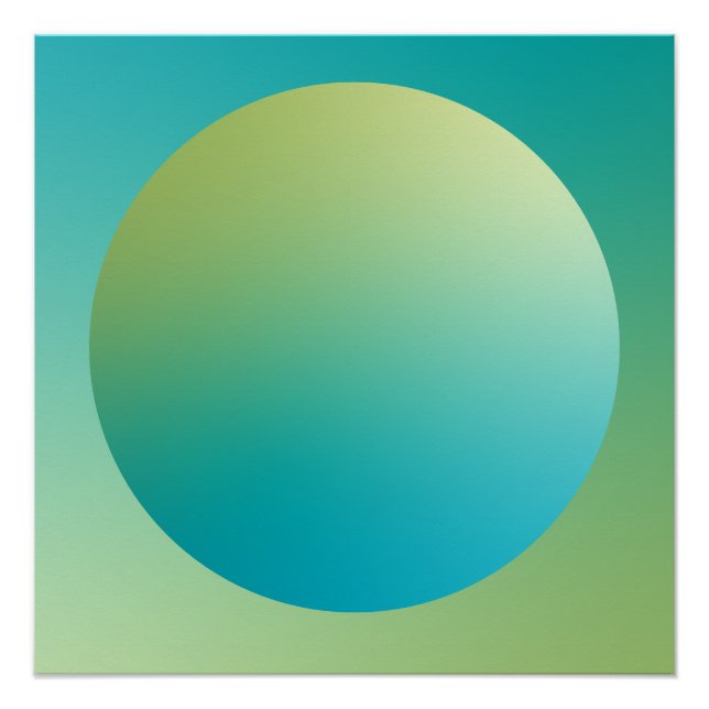 Pôster Green Gradient Circle Vignette Abstract Design (Frente)