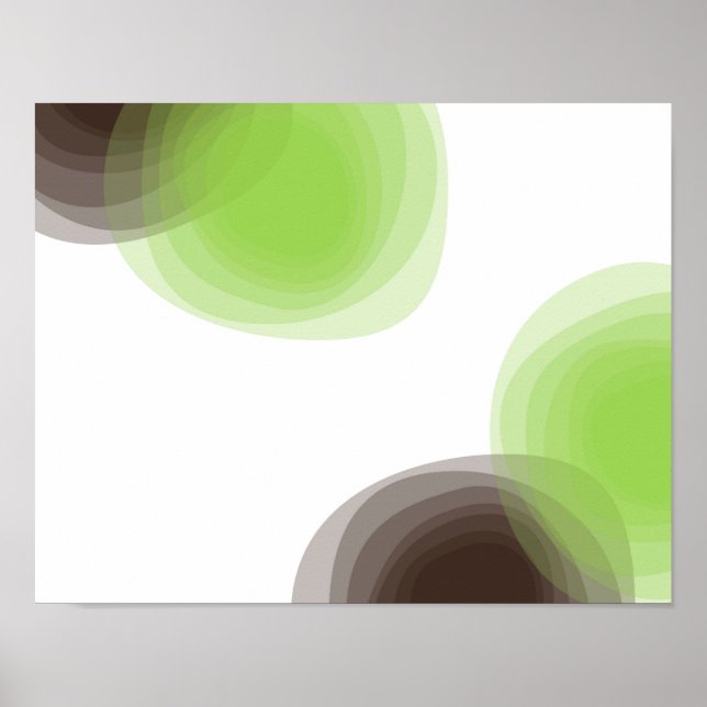 Poster Green, modern, simple, flower abstract graphic (Frente)