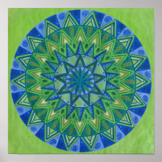 Pôster Green Moon Mandala