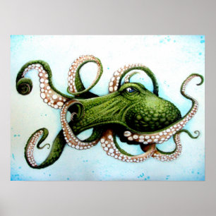 Pôster Green Octopus