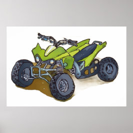 Poster Green off road adventure quadracycle