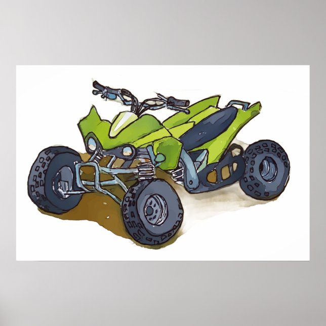 Poster Green off road adventure quadracycle  (Frente)
