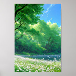 Poster Green Riverbank