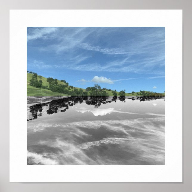 Poster Green Road Reflection Photography (Frente)