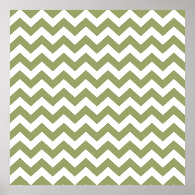 Pôster Green Safari Chevron (Frente)