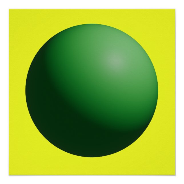Pôster Green Sphere on Yellow  (Frente)