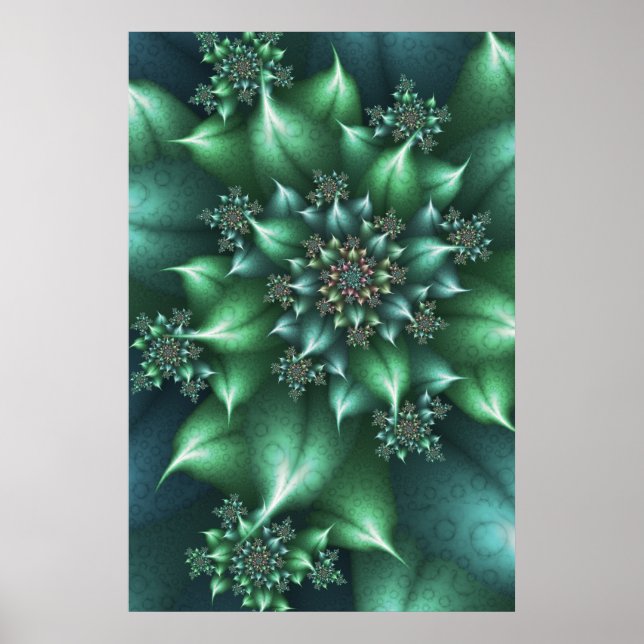 Poster Green Spiky Floral (Frente)