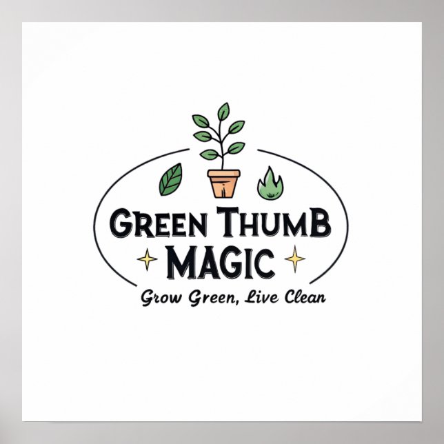 Poster Green Thumb Magic | Urban Gardening T-Shirt (Frente)