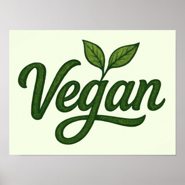 Poster Green Vegan (Frente)