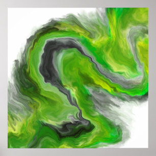 Poster Green Wave Abstract Painting