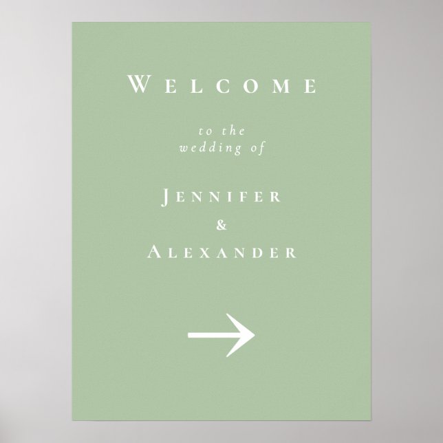 Poster Green Welcome to Wedding Sign (Frente)