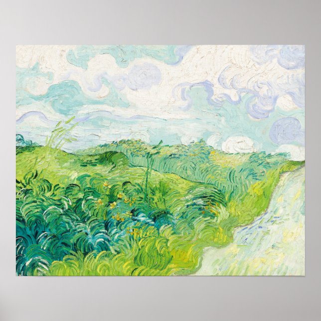Poster Green Wheat Fields Auvers (1890), por Vincent (Frente)
