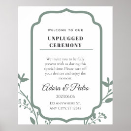 Poster Green & White Elegant Wedding