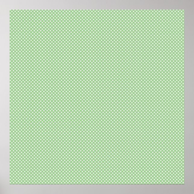 Pôster Green With Simple White Dots (Frente)