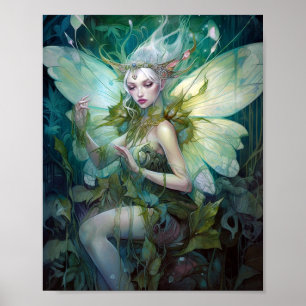 Poster Green Woodland Fairy Fantasy Art