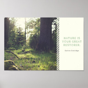 Poster Green Woods Photo with Quote Nature