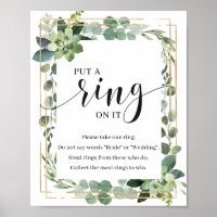 Greenerent Boho Succulent Coloca um anel no sinal 