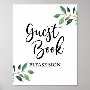 Poster Greenerescer Guest Book Weding ou Sinal de Festa
