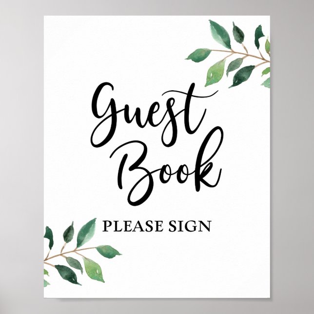 Poster Greenerescer Guest Book Weding ou Sinal de Festa (Frente)