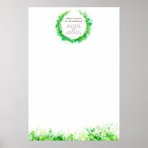 Poster Greenerescer Wedding Seating plan vazio DIY modelo