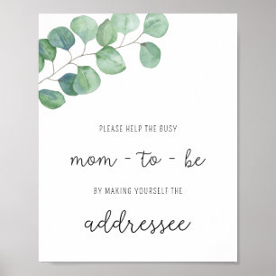 Poster Greenery - Ajude o Endereço da Mãe Ocupada