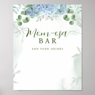 Poster Greenery Blue hydrangea Mãe-osa Chá de fraldas de