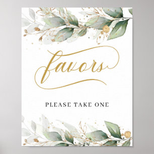 Poster Greenery boho eucalipto dourado deixa sinal de fav