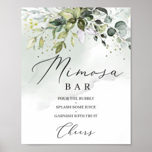 Poster Greenery boho foliage eucalyptus mimosa bar