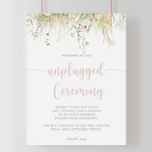 Poster Greenery Boho Wildflower Sinal de Cerimônia Desplu