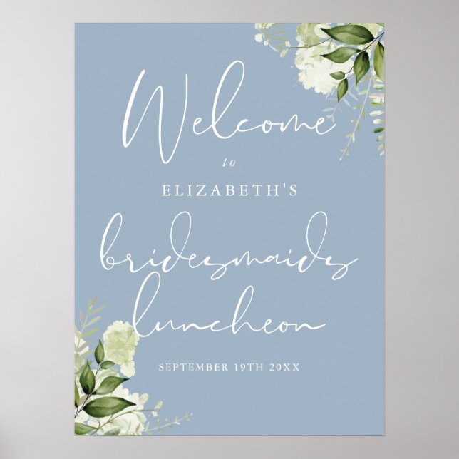Poster Greenery Bridesmaids Luncheon - Sinal de Boas-vind (Frente)