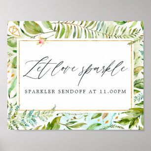 Poster Greenery Crystal Weding Let Love Sparkle