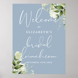 Poster Greenery Dusty Blue Bridal Sinal de Boas-vindas