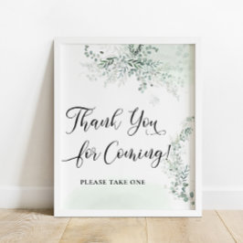Poster Greenery e Eucalyptus Obrigado por vir