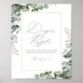 Poster Greenery Eucalyptus Baby Shower Diaper Raffle