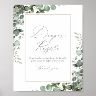 Poster Greenery Eucalyptus Baby Shower Diaper Raffle